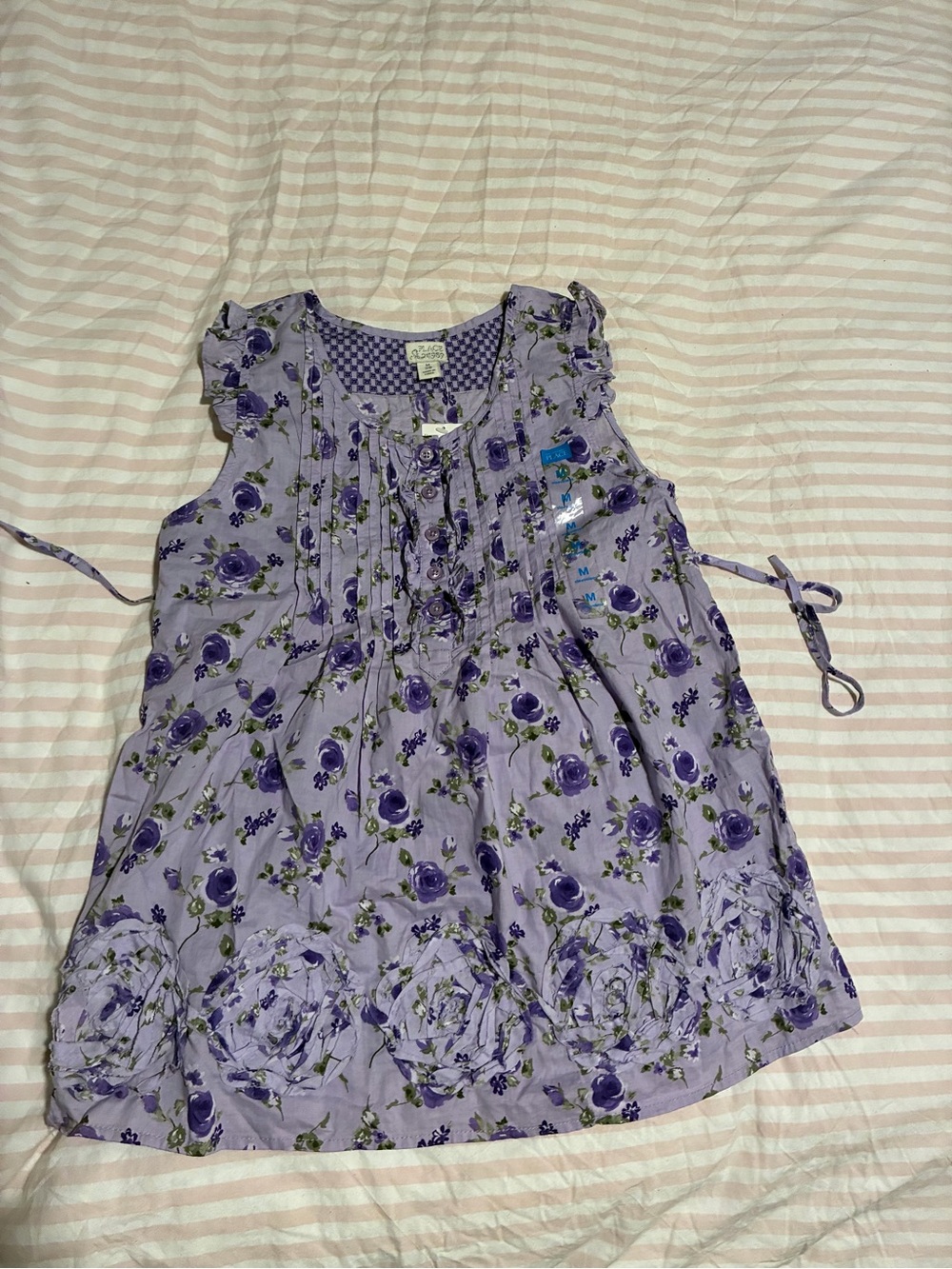 The Children's Place Lavender Floral Tie-Shoulder Ruffle Top